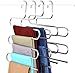 Myfolrena Pants Hangers S-Shaped Jeans Clothes Organizer for Closet Space Saving Slack Trousers Hangers Stainless Steel Hangers (4-Pack)