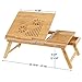 Songmics Laptop Desk Table with USB Fan Bamboo Wood Breakfast Serving Bed Tray Adjustable Tilting Top Drawer ULLD003