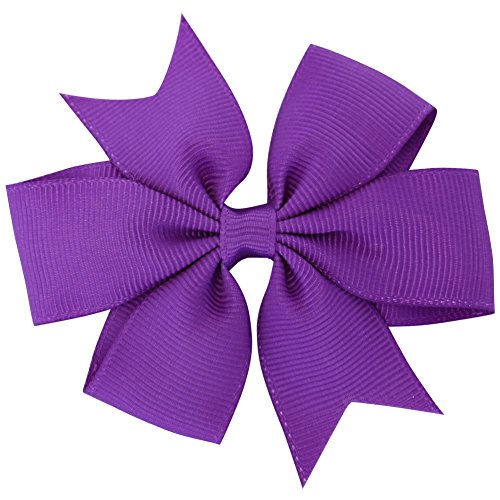 QingHan 40Pcs 3'' Grosgrain Ribbon Pinwheel Boutique Hair Bows Clips For Baby Girls Teens Toddlers Kids Children