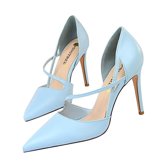 Minetom Damen High Heels Sandalen Sandals Knöchel Party Freizeit Hochzeit Abend Pumps Mode Hohl Mischfarben Sommer Hochhackig