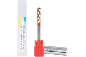 Accusize Industrial Tools 4 Flute, 1/4 x 1/4 x 3/4 x 2 inch Micrograin Solid Carbide End Mill, 1006-0014