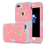 iPhone 7 Plus Case, GreenElec [Diamond Studded Bling Rhinestone] Hybrid Heavy Duty Dual Layer Armor Defender Protective Rubber Case With Fit Perfect Shock Absorbing Scratch Proof for iPhone 7 Plus