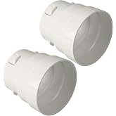 Calvana 2-Pack 4 Inch Corrugated Pipe to PVC Adapter, Fits 4" Corrugated to 4" SDR 35 and SCH 40 Pipe, Drainage Pipe Connector for Yard Drain, Downspout, Sewer and Drain System, White