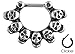 Body Accentz Linked Skulls 316L Surgical Steel Septum Clicker Ring 16g