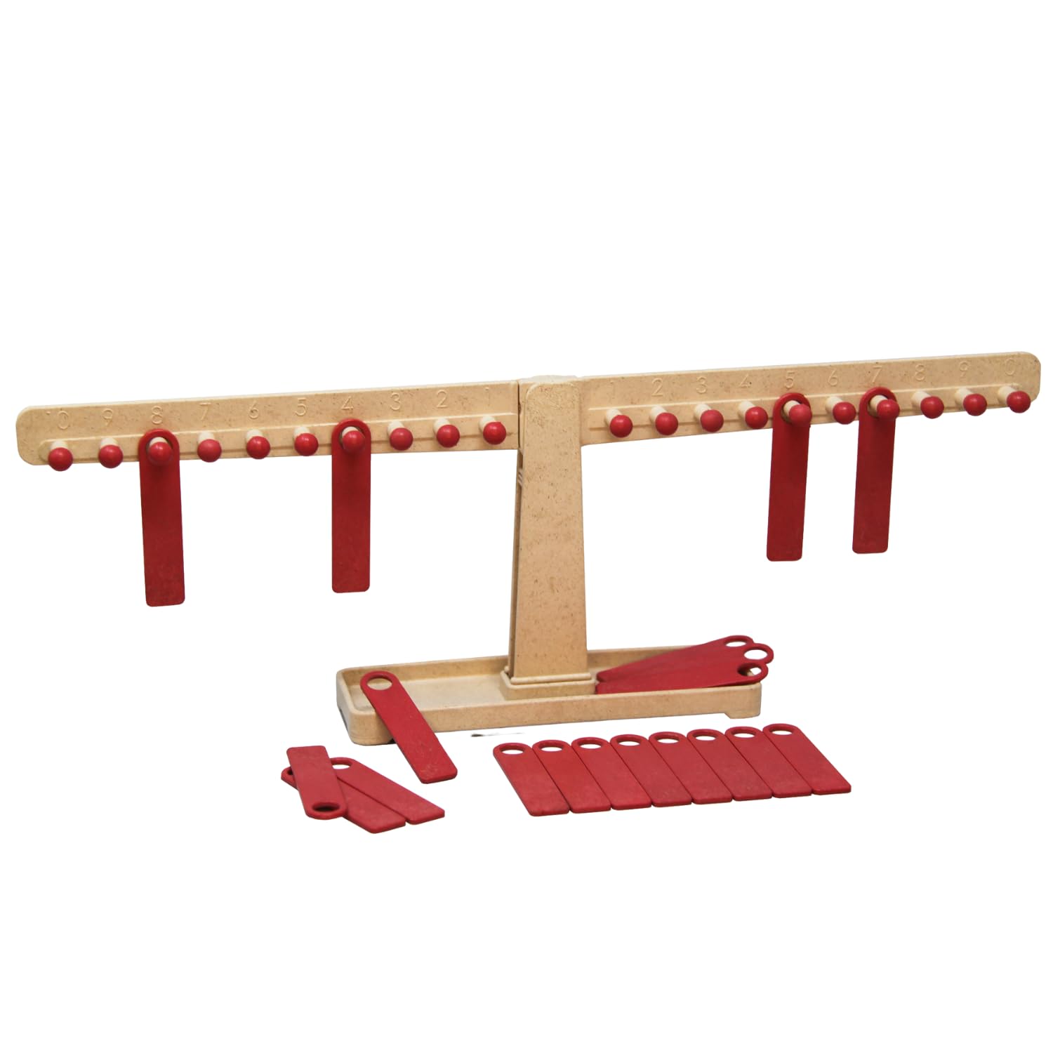 WISSNER® active learning - Number and arithmetic balance – RE-Wood®, Red/Natural Colours