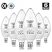 AED Lighting LED Candelabra Bulb, 50-60Watt Light Bulbs Equivalent, LED 6 Watt Cool White 4000K Chandelier Bulbs, Decorative Candle Light Bulb E12 Candelabra Base, 480lm Non-dimmable Led bulbs, 6 Pack
