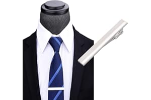 Elandy Men Metal Silver Tone Simple Necktie Tie Bar Clasp Clip Best Xmas Gift