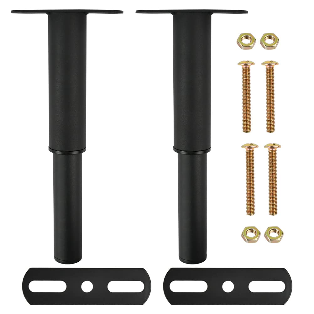 DODUOS 2 Pack of Bed Adjustable Legs, 150-275mm Adujustable Furniture Legs, Heavy Duty Bed Center Frame Slat Support Leg for Kitchen Table Chair Sofa, Black