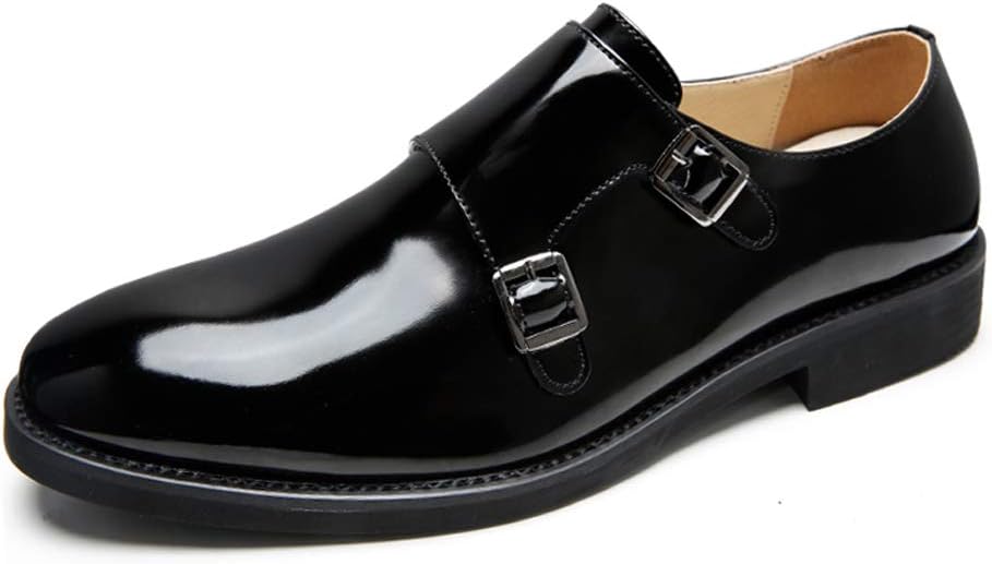 WWJ-Round head derby shoes, men, bright black (38-43)