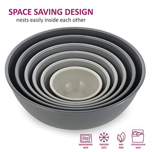 Set of 6 Mixing Bowls with Lids Set Plastic Mixing Bowl Set for Prep