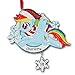 Personalized Officially Licensed My Little Pony Rainbow Dash in Glittered Santa Hat with Winter Scarf and Snowflakes Hanging Christmas Ornament with Your Custom Name and Date (Optional)