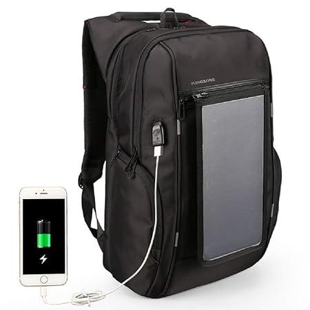 Kingsons Men Bag Solar Rucksäcke Rucksack USB Charging Daypack Schultertasche Reisetasche Business Bag
