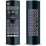 AMBOX Backlit Air Mouse Keyboard, MX3 Pro 2.4G Kodi Remote Control with Mini Wireless Qwerty Keyboard Mouse and Infrared Learning for Computer PC Android TV Box IPTV HTPC Windows iOS Mac OS PS3