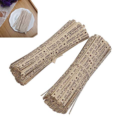 CulturePRN Kraft Paper Twist Ties, 1000 Pack 4 Inch Favor Bag Wrapper Tie for Bakery, Candy