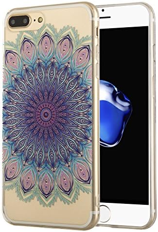 iPhone 7 Plus Case, ZKDT Totem Series Ultra-thin Clear Soft TPU Protective Case with Totem Pattern Back Cover for iPhone 7 Plus 5.5" (Peacock)