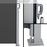 VOUNOT Retractable Side Awning 180x300 cm Dark Grey Privacy Screen view 4