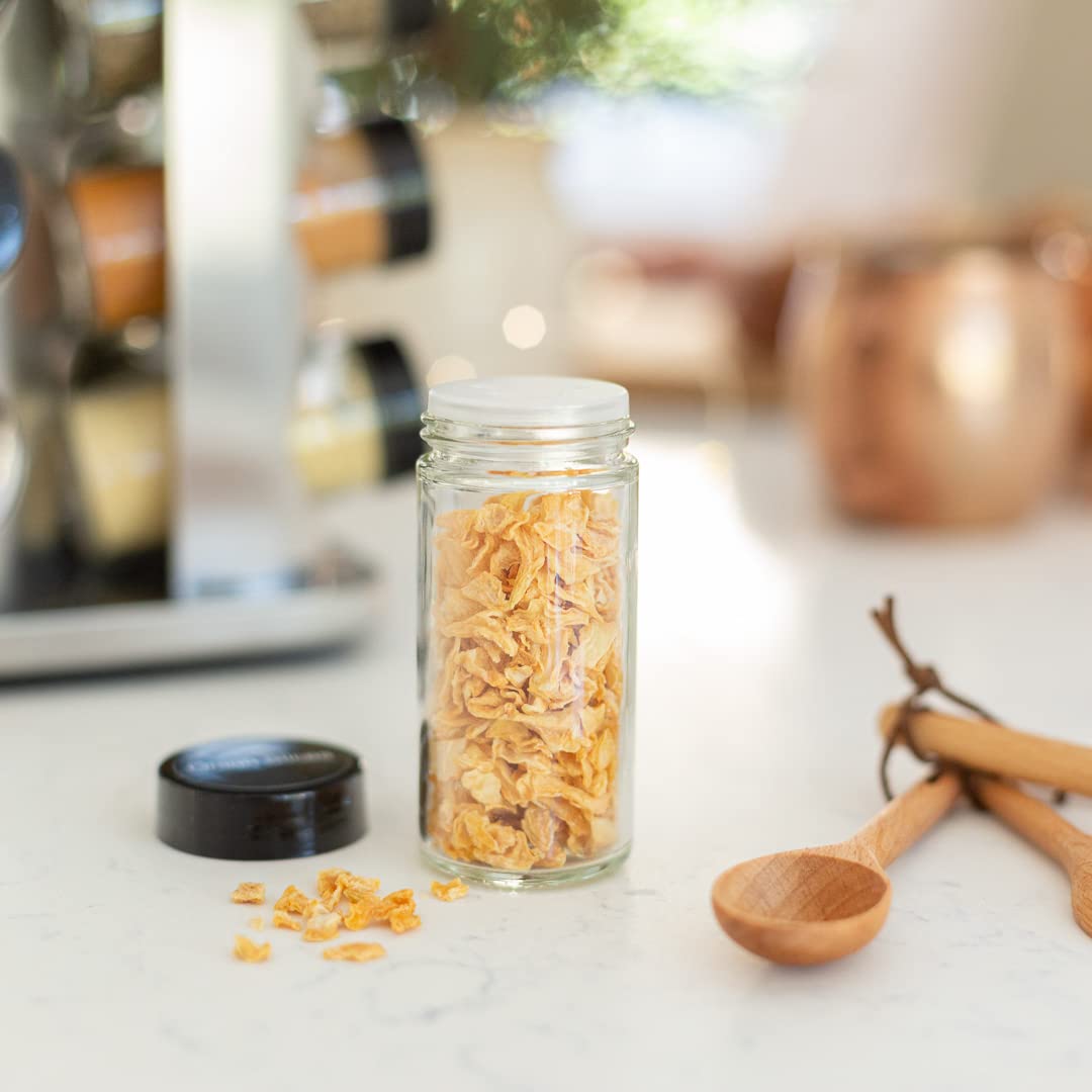 Orii 20 Jar Spice Rack with Spices Included - Revolving Tower Organizer for Kitchen Spices and Seasonings, (Stainless Steel)