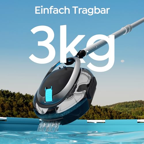 BRINBO S2 Pool Robot, Wireless Pool Vacuum Cleaner Battery, Double Filter System, 90 Minutes Running Time + 2.5 H Quick Charge, Self-Parking Pool Cleaner for Flat Bottom Pools up to 80 m², Dual Motors