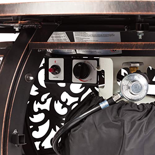 Fire Sense 62198 Toulon Filigree Aluminum Convertible Gas Fire Pit