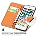 SHIELDON iPhone SE Case, Genuine Leather iPhone SE Wallet Case Slim Flip Cases Cover with Kickstand & Credit Card Slots, Magnetic Closure Compatible with iPhone SE - Tan