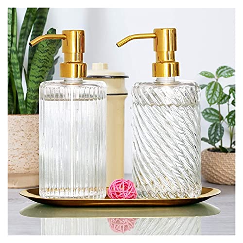 Zuinig Aanrecht zeep dispensers glas hand sanitizer fles met gouden roestvrijstalen pompkop, hervulbare vloeibare hand… - Afbeelding 5