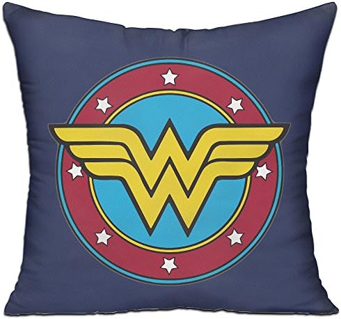 Wonder Woman Circle And StarsSymbol 18'' X 18'' Decorative Square Throw Pillow Cover With Pillow Inner