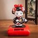 Solar Powered Bobblehead Toy Figure Nohohon, Japanese Kimono Maiko Geisha - Black