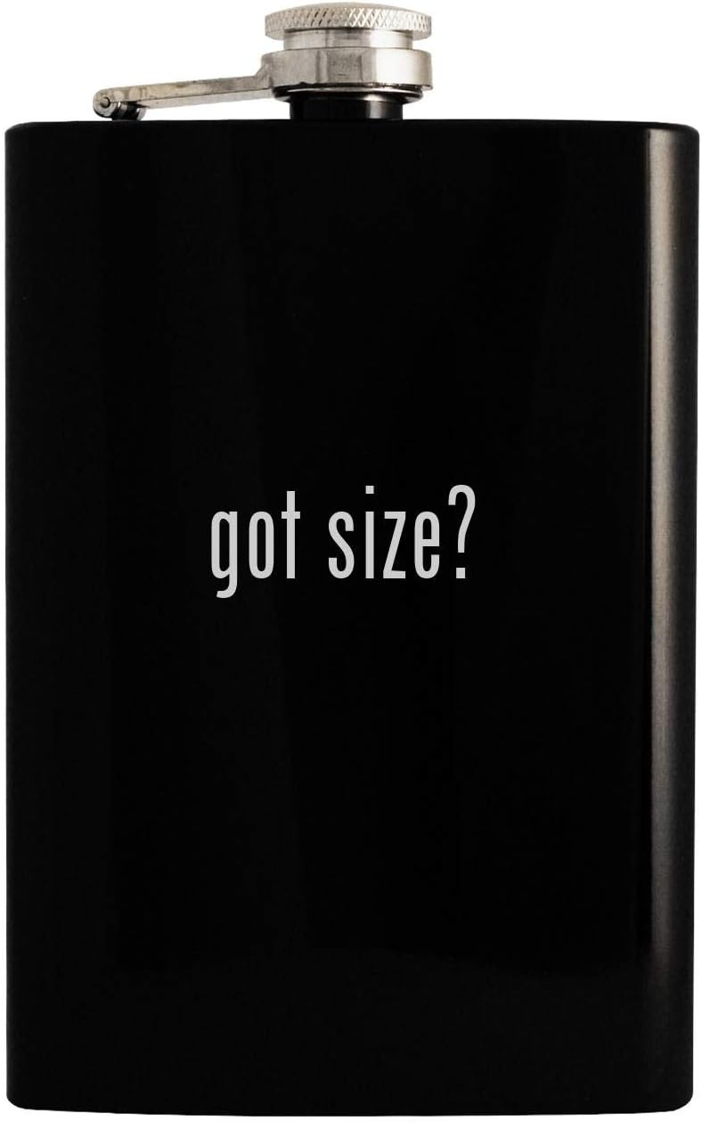 got size? - Black 8oz Hip Drinking Alcohol Flask