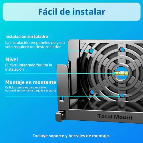 Innovelis TotalMount Soporte de Pared para la Consola Nintendo Switch (no para OLED) con gestión del Calor y Clip de Seguridad Negro