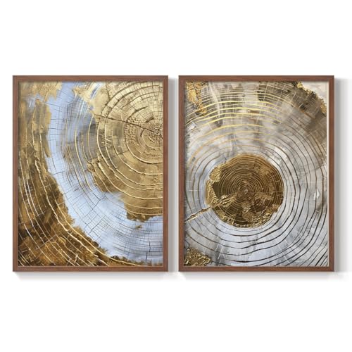 Renditions Gallery Set of 2 Peel & Stick Framed Prints, Abstract Wall Art, Tree…