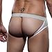 ANUN Men's Mesh Jockstrap Supporter G-Thong (Large, Grey)