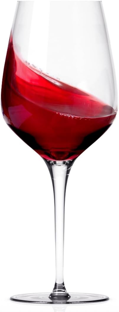 Miko Wine Glasses, Pure Lead Free Crystal, Wine Glass Set Of 6 (Burgundy)