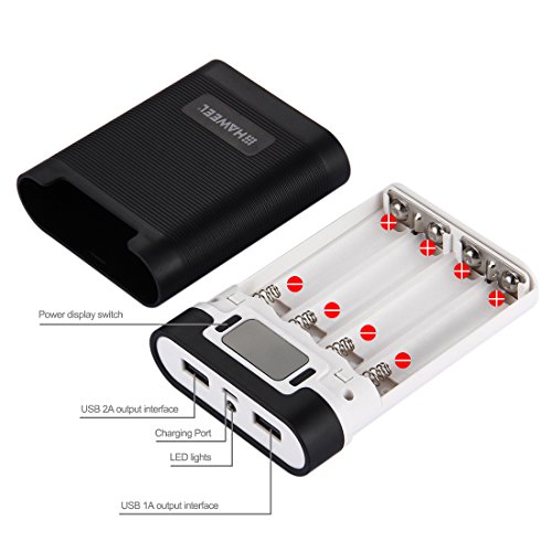 Algopix Similar Product 9 - HAWEEL 4 x 18650 Charger Box Portable