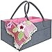 Luluna Pink & Gray Baby Gift Basket for Girls | Diaper Caddy Organizer for Newborn Girls | Great Gift Idea for New Mother