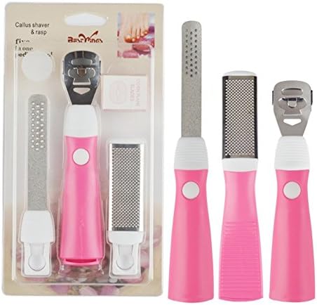 3-in-1 Pink Professional Foot Calluses Remover Shaver Tool Pedicure Care Tool with 10 Blades