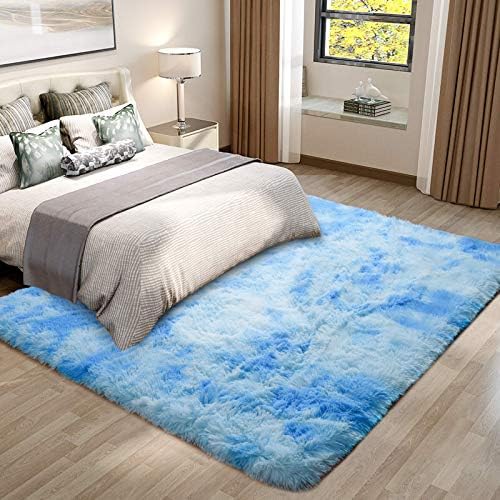 Amazon Com Modern Soft Indoor Shaggy Fur Area Rug For Bedroom Livingroom Decorative Fluffy Floor Carpet Non Slip Comfy Plush Abstract Furry Fur Rugs For Boys Girls Dorm Nursery Large Accent Rugs 5x8 Feet