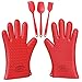BakeitFun Silicone Gloves (Medium, Red) (Black, Other)