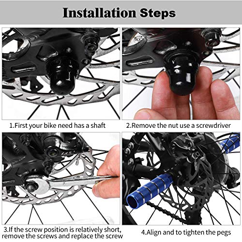 image for Amotor Bike Pegs, Aluminum Alloy Anti-Skid Lead Foot Bicycle Pegs BMX 