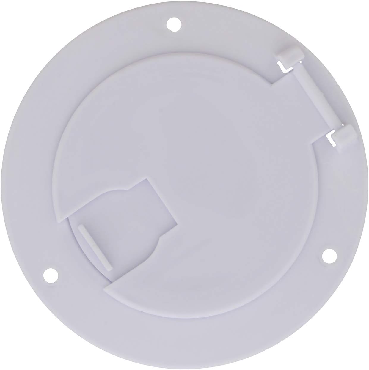 Dumble Deluxe Round Electric Cable Hatch for 30 and 50 Amp RV Electric Cord – RV Camper Electric Cord Cover, White