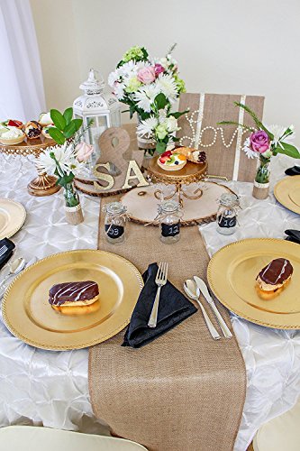 RichCraft 14" x 10yd NO-FRAY Burlap Roll ~ Table Runner Fabric with Finished Edges. Perfect for Weddings, Placemat, Crafts. Decorate Without The Mess! - Thumbnail 3