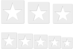 KRASTMON Star Stencil Set - 8 Pcs Different Size Stencils, Large Star Template for Spray Painting & Fabric Walls