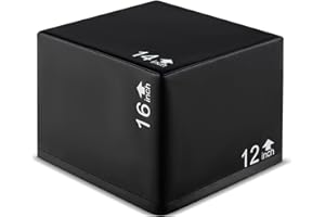 GYMAX Plyometric Jump Box, 3 in 1 Plyo Jumping Training Box with Non-Slip & Easy-to-Clean PU Cover, Heavy Foam Exercise Train