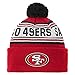 Outerstuff NFL Youth Boys 8-20 Cuffed Knit with Pom Hat, San Francisco 49ERS, Crimson, One Size