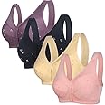 Numgug Bras for Women, Charm Front Closure Bras for Women, Comfortable No Underwire Daisy Bra for Older Women