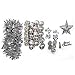 32ct Christmas Ball Assorted Pendant Shatterproof Ball Ornament Set Seasonal Decorations with Reusable Hand-help Gift Boxes Ideal for Xmas, Holiday and Party(32ct, Silver)