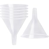 SBYURE 6 Pack Plastic Funnels, 4.6 Inch Multi-Purpose Clear Plastic Funnels with Long Reaching Spout for Science Lab Bottle Filling Liquid,Water Bottle,Easy and Smooth Transfer