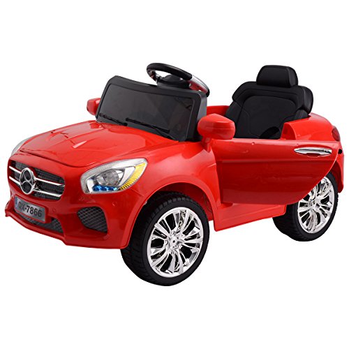 Best Deals! Costzon Red 6V Kids Ride On Car RC Remote Control Battery Powered w/ LED Lights MP3 Red