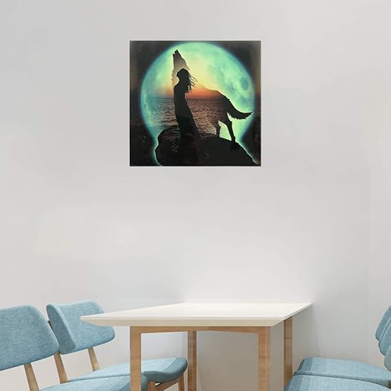 YWLINK PVC Etiqueta De La Pared Vinilo Luminoso Mujer Lobo ...
