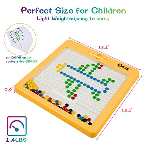 BMAG Magnetic Drawing Pad, Creative Doodle Board, Magnatab Toys, Magnetic M&M Dots Drawing Tablet, Educational Travel Doodle Toys for Toddler Kids Children (Large) - Thumbnail 2
