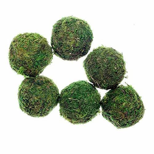 Set of 6, 2" Decorative Moss ball, green moss ball, large